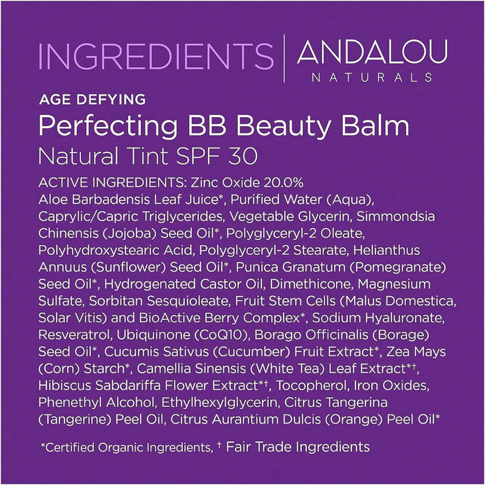 Andalou Naturals Perfecting Balm Age Defying Natural Tint Spf 30 2 Oz