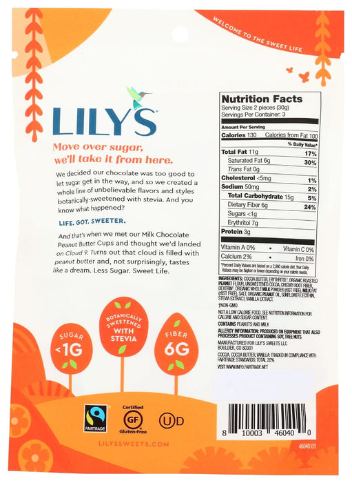 Lily'S  Peanut Butter Cup Milk Chocolate   3.2 Oz