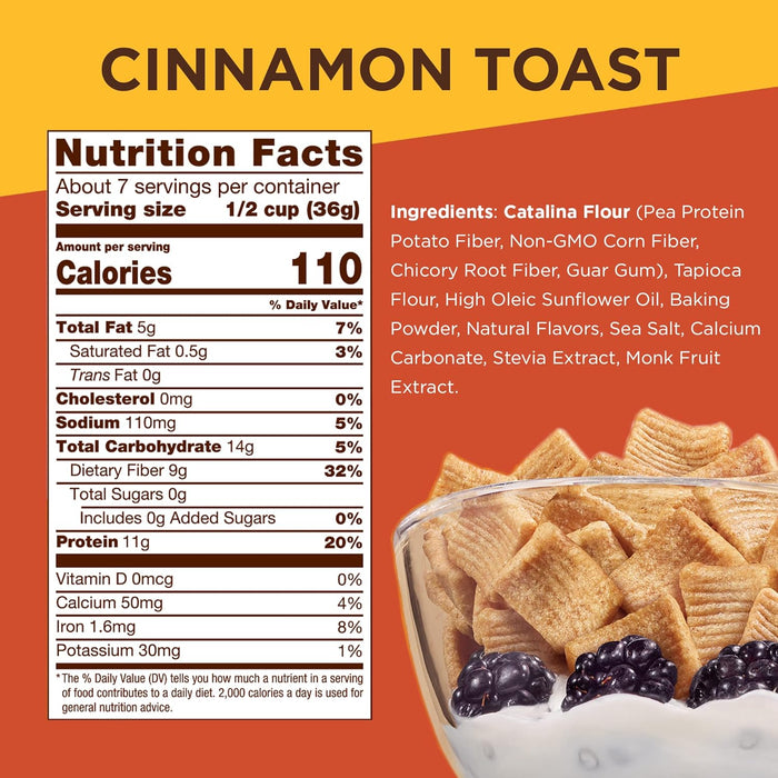 Catalina Crunch  Keto Friendly Cereal Cinnamon Toast   9 Oz