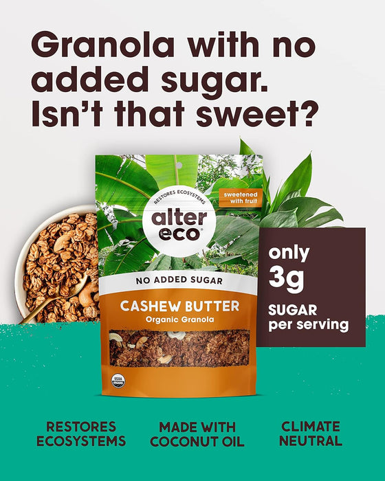 Alter Eco  Organic No Sugar Added Granola Cashew Butter   8 Oz