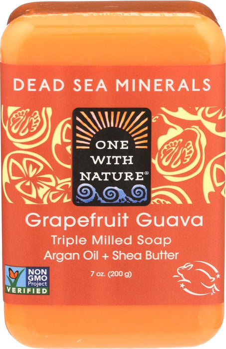 One With Nature  Triple Milled Grapefruit Guava Bar Soap  1 Each  7 Oz