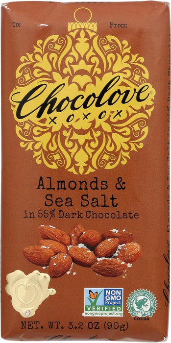 Chocolove Chocolate Bar Almonds Sea Salt 3.2 OZ