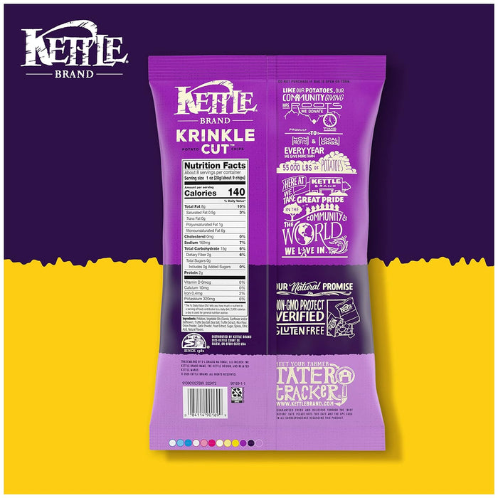 Kettle Brand  Krinkle Cut Potato Chips Truffle Oil & Sea Salt  5 Oz