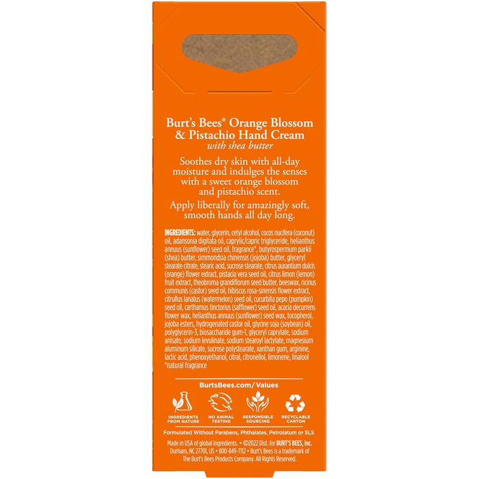 Burt'S Bees Orange Blossom And Pistachio Hand Cream With Shea Butter 1 Oz