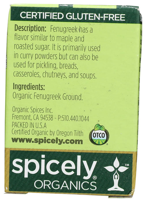 Spicely Organics  Organic Fenugreek Ground  .45 Oz