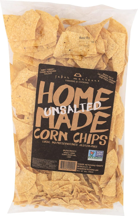 Sabor Mexicano  Unsalted Homemade Corn Chips  12 Oz