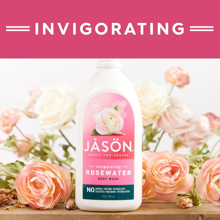 Jason Natural Products  Body Wash Pure Invigorating Rosewater 30 Fl