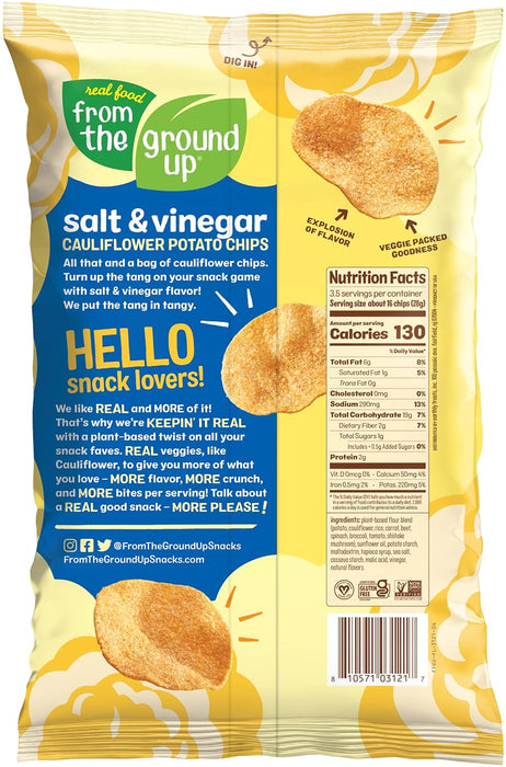 From The Ground Up  Salt & Vinegar Cauliflower Chips  3.5 Oz