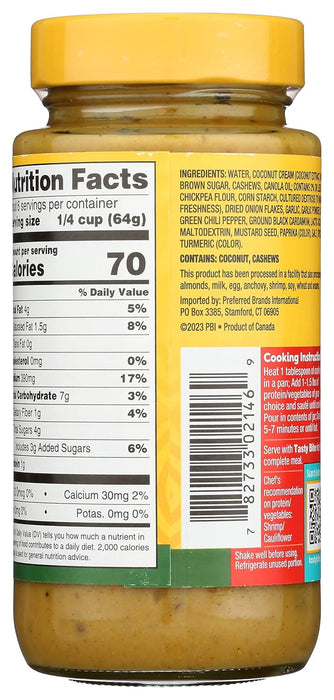 Tasty Bite Coconut Korma Shimmer Sauce 13 oz