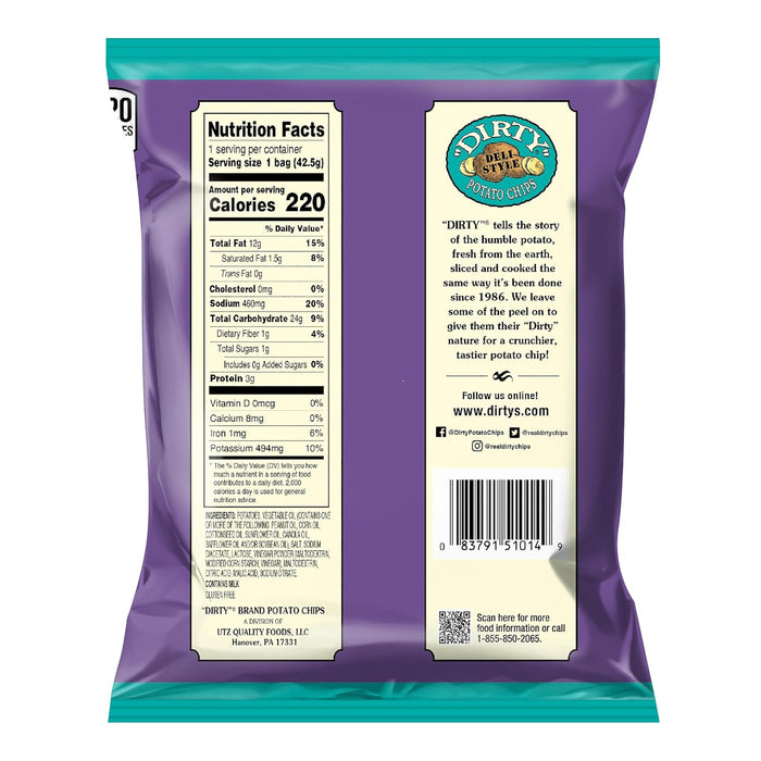 Dirty Potato Chips  Original Recipe Salt And Vinegar Potato Chips  2 Oz