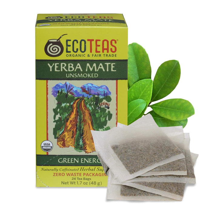 Eco Teas Organic Yerba Mate Unsmoked Green Energy 24 Bag