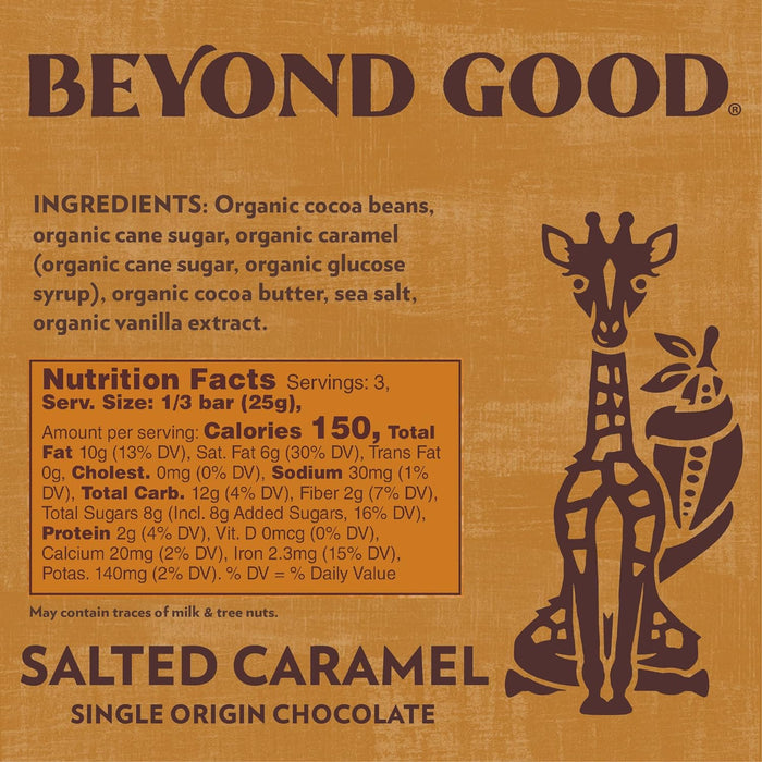 Beyond Good  Uganda Salt Caramel Dark Chocolate Bar   2.64 Oz