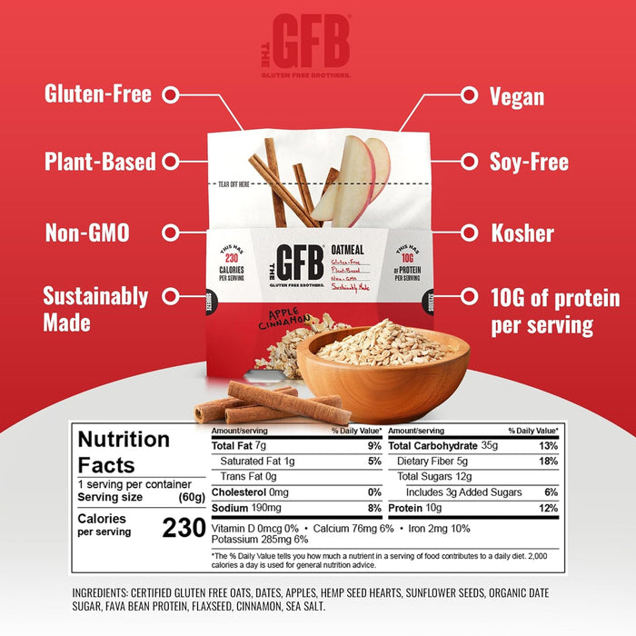 The Gfb   Apple Cinnamon Gluten Free Power Breakfast Oatmeal   2 Oz