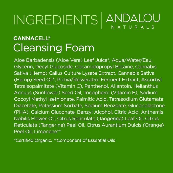 Andalou Naturals Cannacell Cleansing Foam 1 Each 5.5 Oz