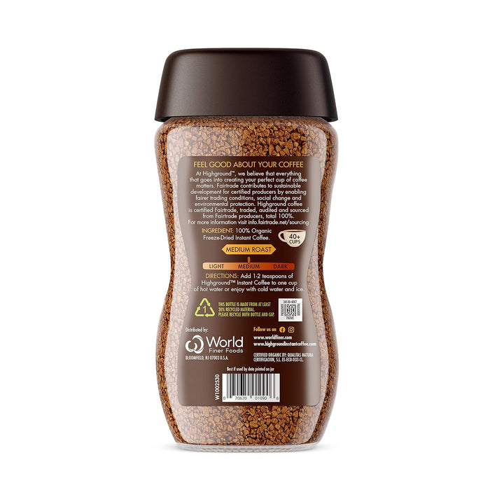 Highground  Organic Instant Coffee Fair Trade   3.53 oz