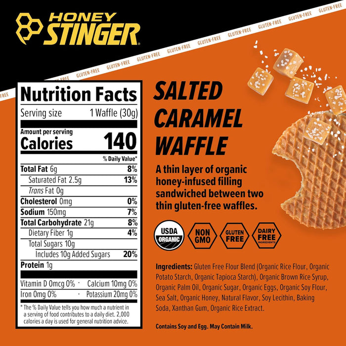 Honey Stinger  Organic Gluten Free Salted Caramel Waffle   1.06 Oz