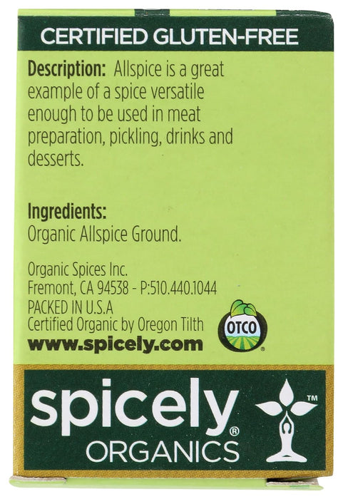 Spicely Organics  Organic Allspice Ground  .45 Oz