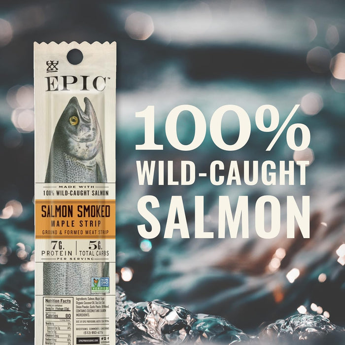 Epic International  Salmon Strip Smoked Maple Salmon Fillet   .8 Oz