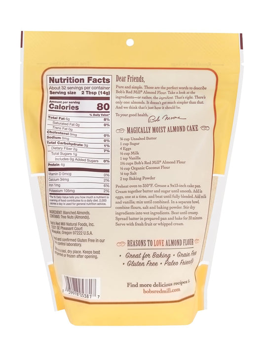 Bob'S Red Mill  Flour Almond Blanched   16 Oz