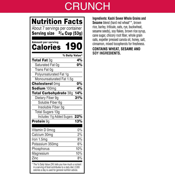 Kashi  Cold Cereal  Crunch  13.8 Oz