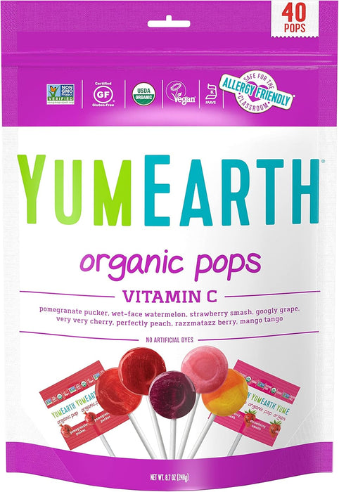 YumEarth  Organic Vitamin C Pops Assorted Flavors 8.5 oz