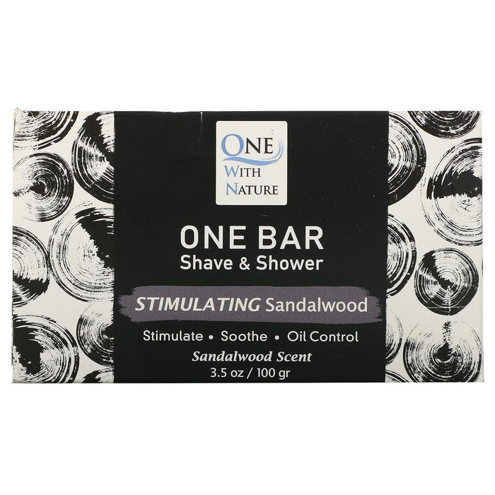 One With Nature  Bar Stimulating Sandalwood  3.5 Oz