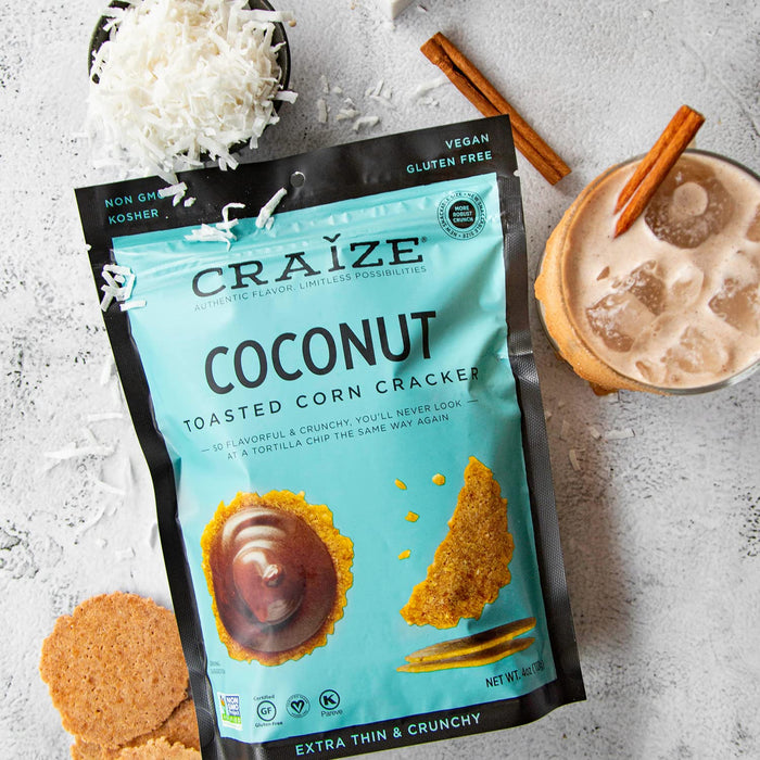 Craize  Toasted Corn Crackers Coconut  4 Oz