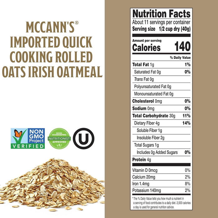 Mccann'S  Imported Quick Cooking Rolled Oats Irish Oatmeal   16 Oz