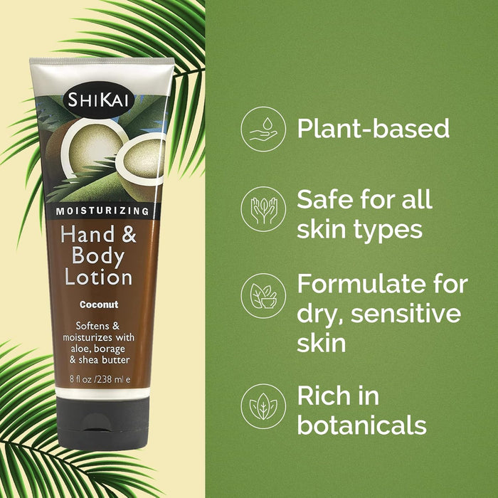 Shikai  Moisturizing Hand And Body Lotion Coconut  1 Each  8 Oz