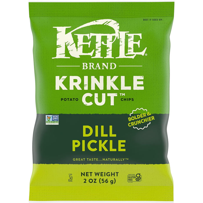 Kettle Brand  Krinkle Cut Potato Chips Dill Pickle  2 Oz