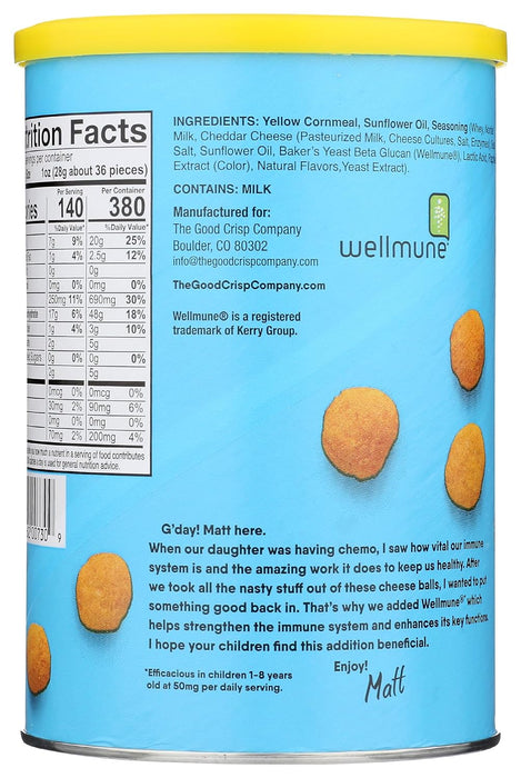 The Good Crisp  Cheese Balls Cheddar  2.75 Oz