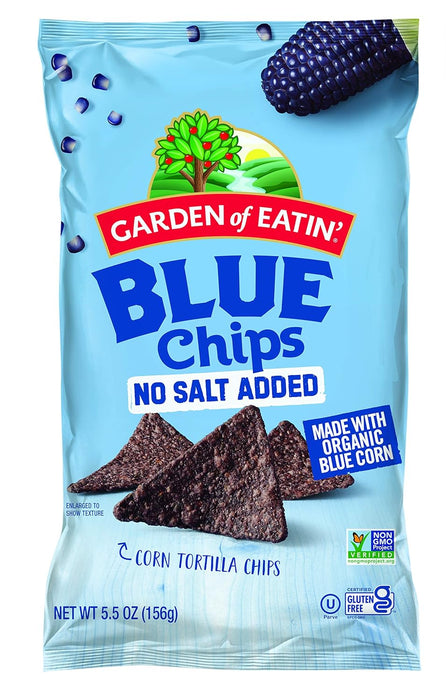 Garden Of Eatin'  Chip Blue Corn No Salt Added  5.5 Oz