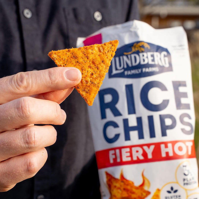 Lundberg Gluten Free Whole Grain Brown Rice Chips Fiery Hot 5.5oz