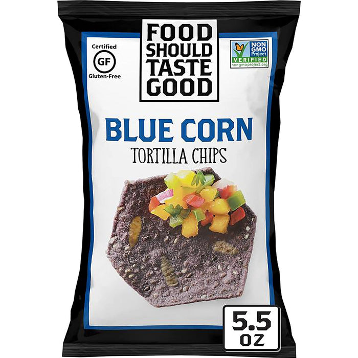 Food Should Taste Good  Blue Corn Tortilla Chips Blue Corn  5.5 Oz