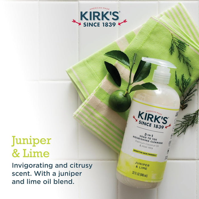 Kirk`S  Head To Toe Cleanser Juniper And Lime  1 Each  32 Oz