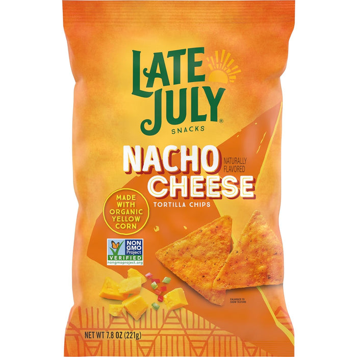 Late July Nacho Cheese Tortilla Chips Made With Og2 ellow Corn 7.8 Oz