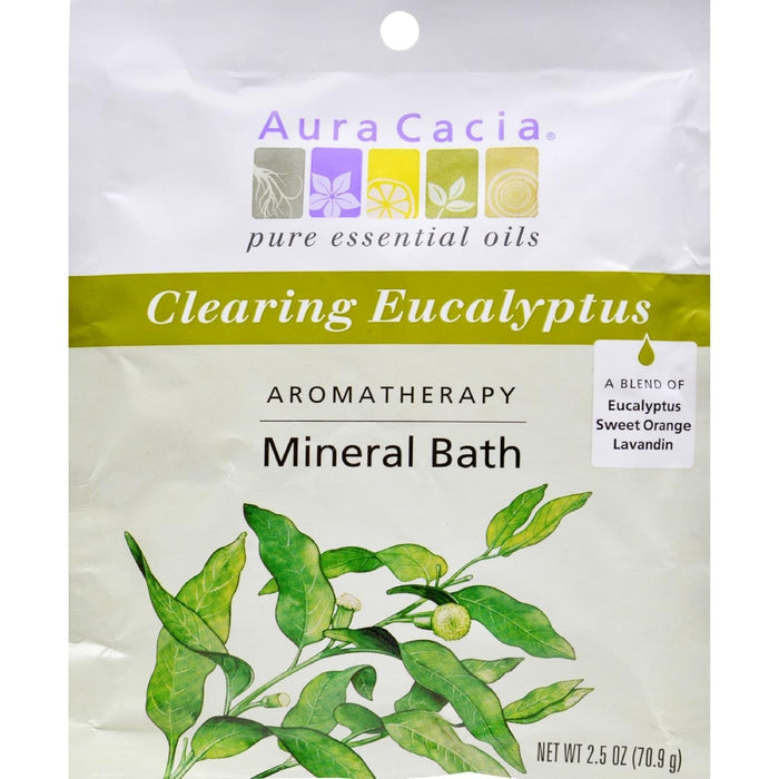 Aura Cacia Aromatherapy Mineral Bath  Clearing Eucalyptus 2.5 Oz