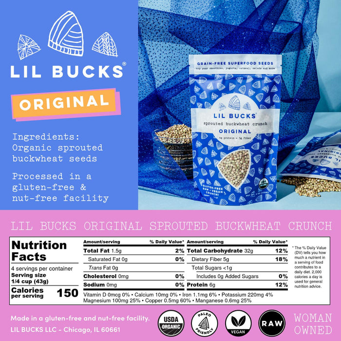 Lil Bucks  Original Buckwheat Sprouted Crunch   6 Oz