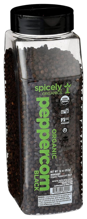 Spicely Organics  Organic Black Peppercorn Spice  16 Oz