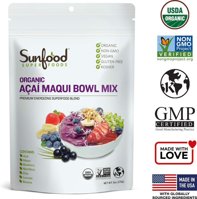 Sunfood Superfoods  Organic Acai Maqui Mix  1 Each  6 Oz