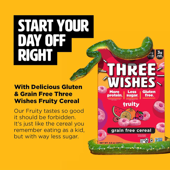 Three Wishes  Cereal Fruity Gluten Free Box   8.6 Oz