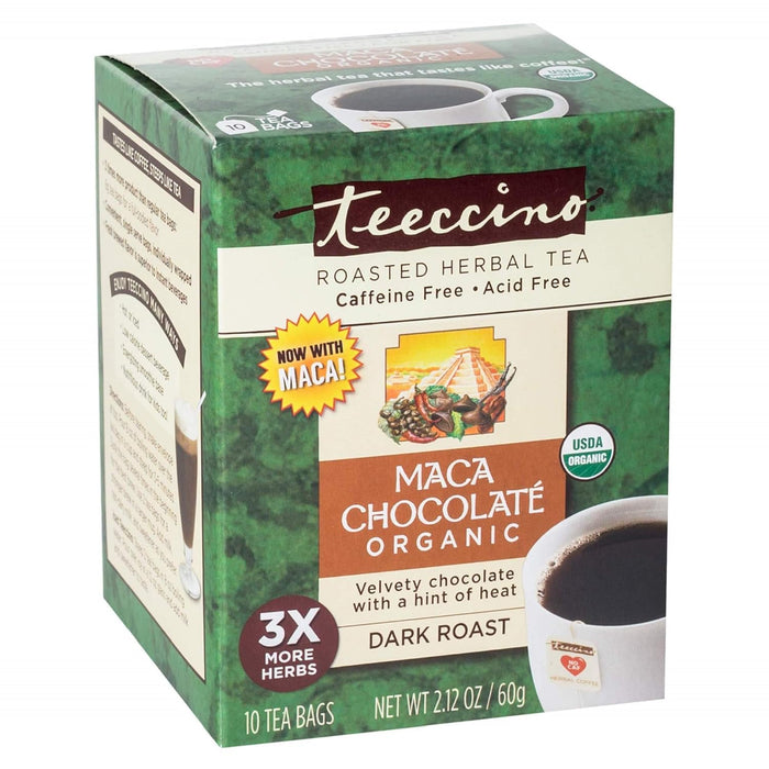 Teeccino  Herbal Coffee Chocolate Dark Roast 10 Tea Bags  10 Bag