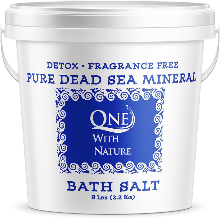 One With Nature  Bath Salt Dead Sea Bath Salts Fragrance Free 5 Lb