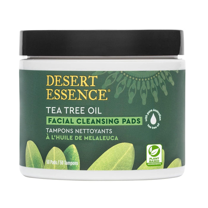 Desert Essence  Natural Tea Tree Oil Facial Cleansing Pads Original  1 Each  50 Ct