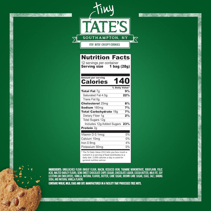 Tate'S Bake Shop  Itsy Bitsy Crispy Chocolate Chip Cookies  1 Oz