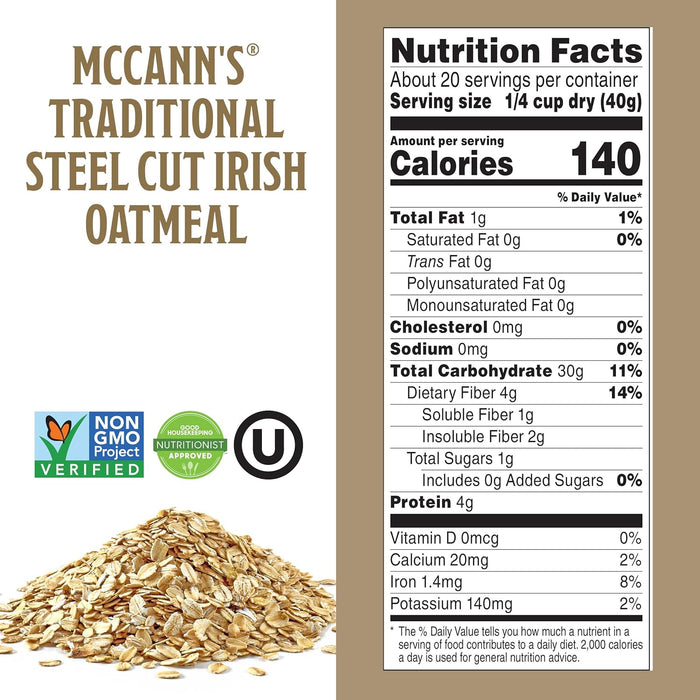 Mccann`S Irish Oatmeal  Steel Cut Irish Oatmeal Non Gmo Tin   28 Oz