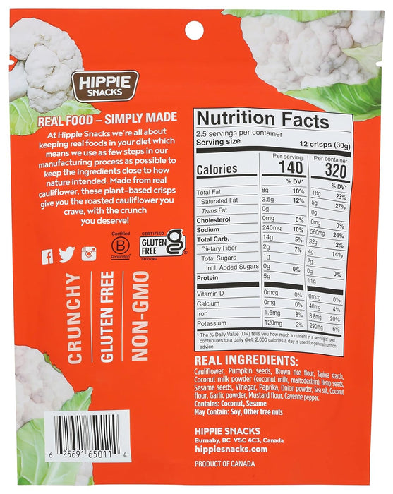 Hippie Snacks  Cauliflower Buffalo Crisps  2.5 Oz