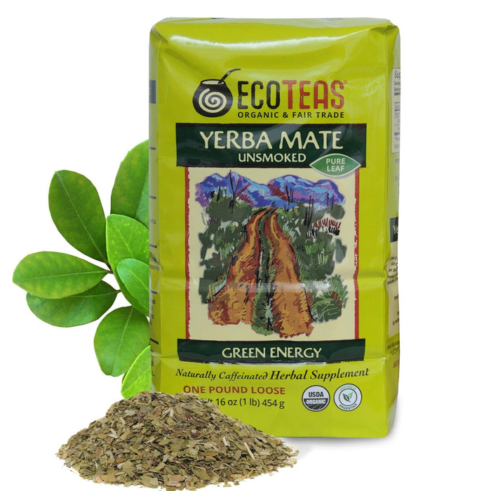 Eco Teas Organic Yerba Mate Green Energy Loose Leaf Tea 1 Lb