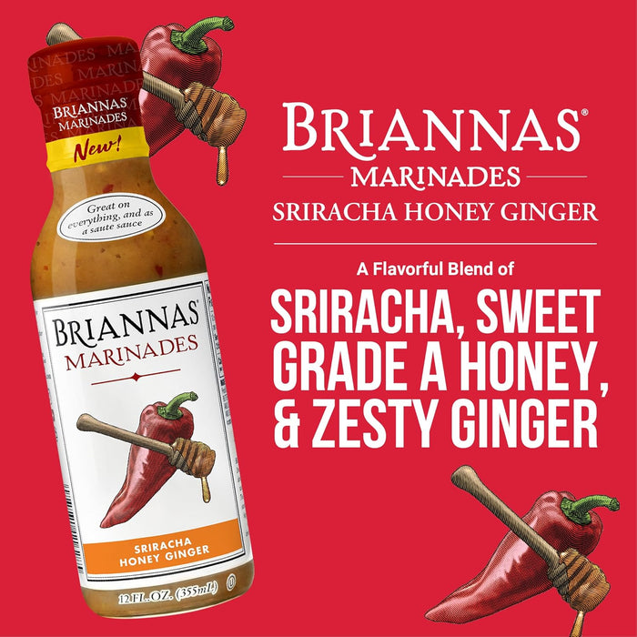 Briannas Marinade Sriracha Honey Ginger 12 fl