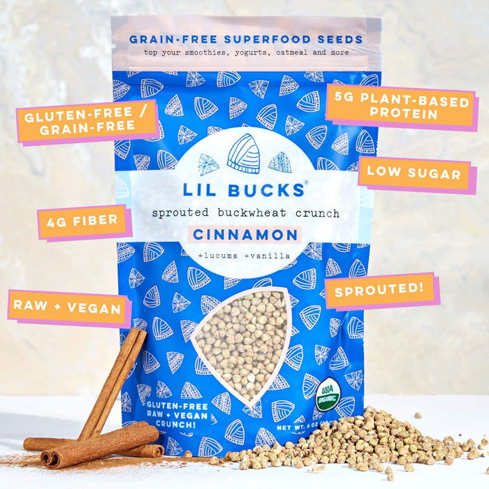 Lil Bucks  Buckwheat Sprouted Crunch Cinnamon   6 Oz